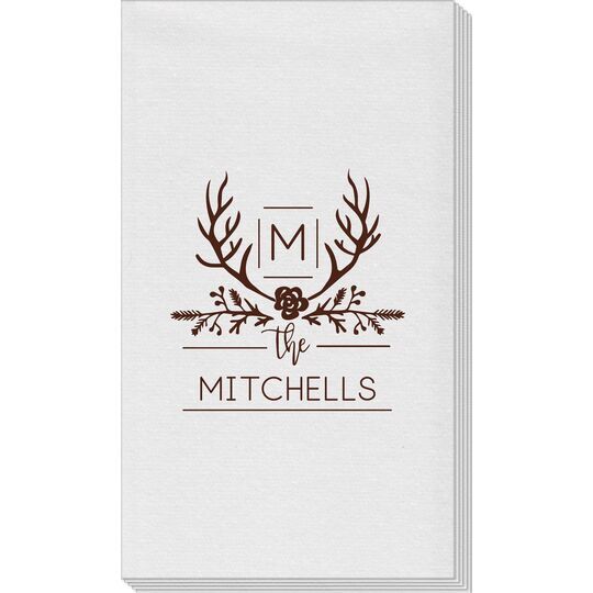 Family Antlers Linen Like Guest Towels